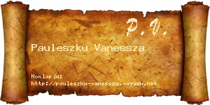 Pauleszku Vanessza névjegykártya
